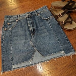 Top Shop Distressed Jean skirt